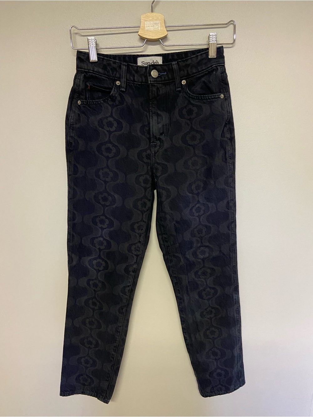 30. Sun-Deh Patterned Skinny Jeans | 0 | Navy - Picture 6 of 6